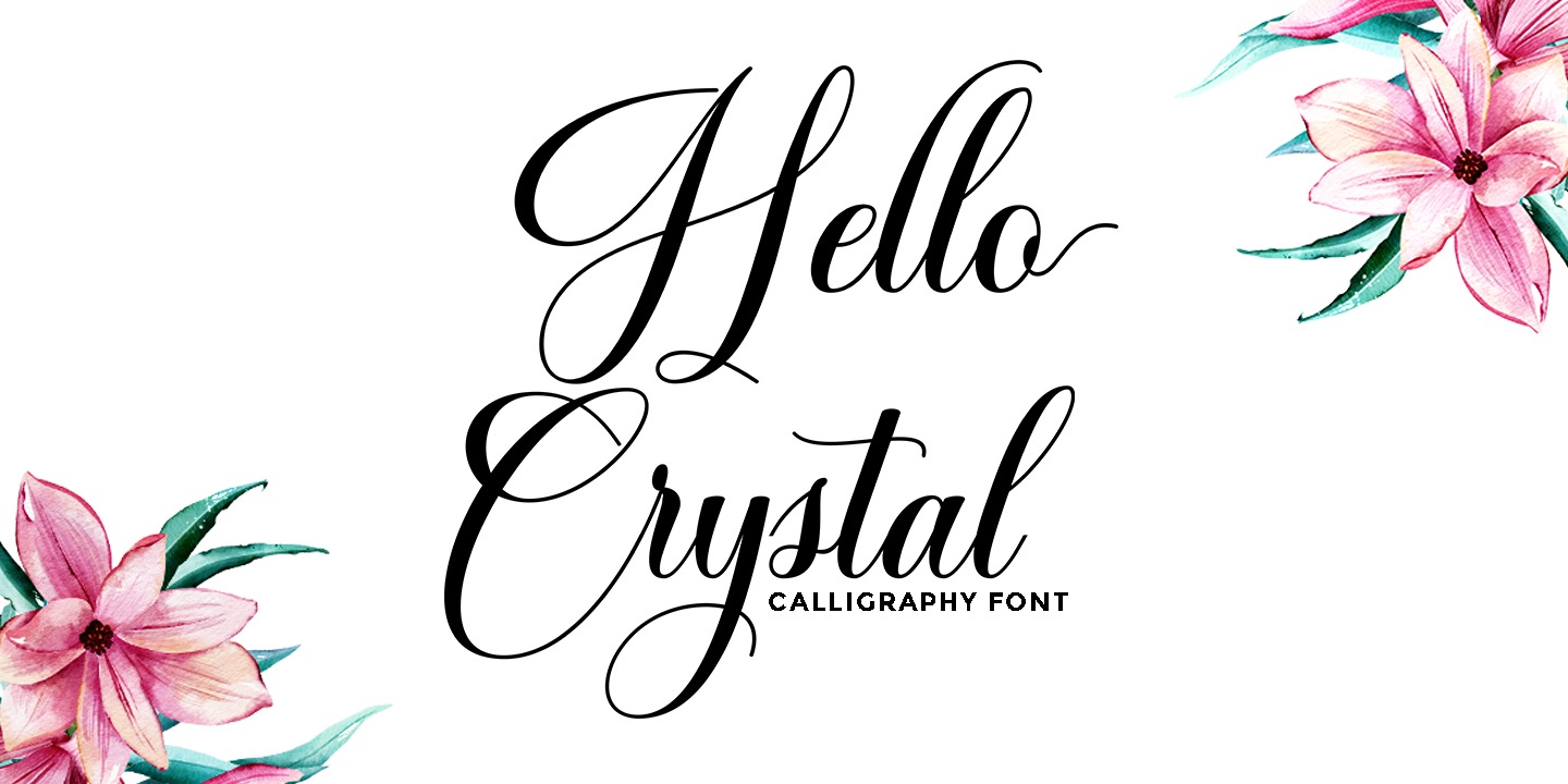 Przykład czcionki Hello Crystal Script
